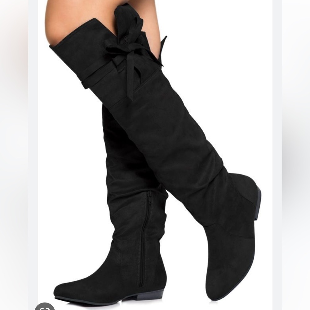 Justfab over the knee lace up bow tie Romesha Boots